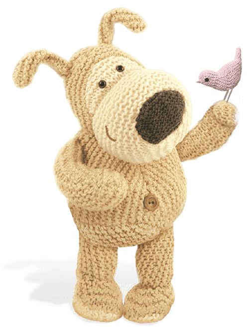 Boofle character holding a bird