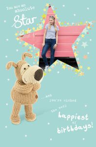 Boofle Geburtstagskarte Für Freundin – Niedlich Mit Goldfolie, Rotem Schleifenaufdruck & Herz-Anhänger