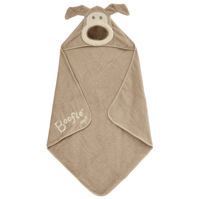 An adorable hooded baby towel in a neutral colour.